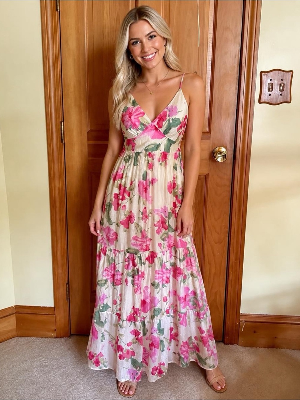 Hunter & Brown Empire Waist Floral Maxi Dress